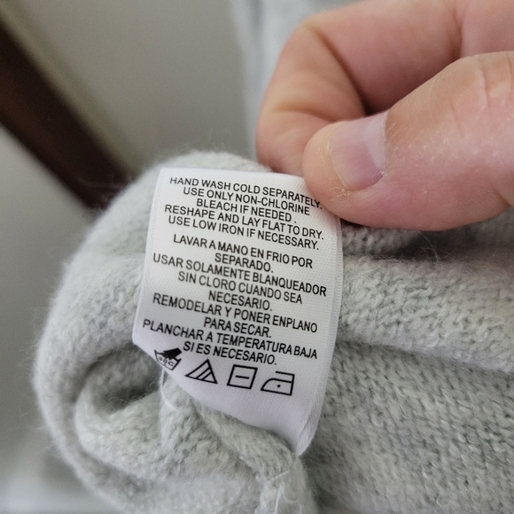 Vince Camuto Turtleneck Drop-Shoulder Sweater Silver Heather, Size X Small - Picture 5 of 5